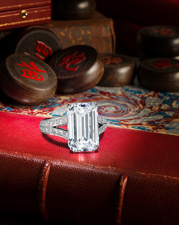 An 8.88-carat diamond single-stone ring by Cartier